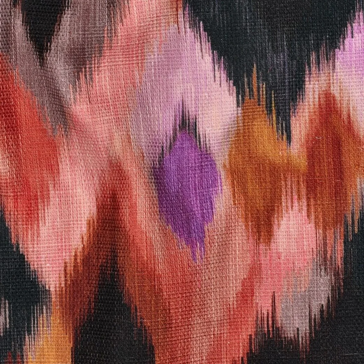 Baumwoll-Canvas Slub Digitaldruck Ikat Multicolor