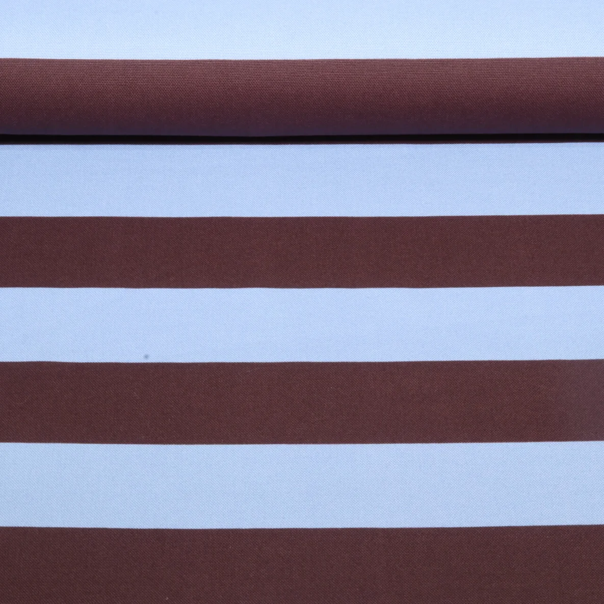 Baumwoll Canvas Streifen Hellblau Braun