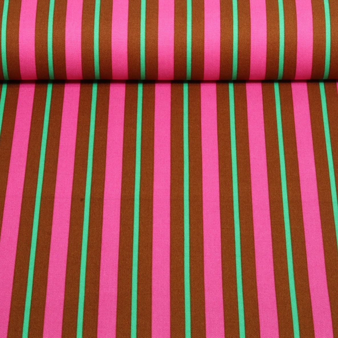 Baumwoll-Canvas Streifen Karamell Pink