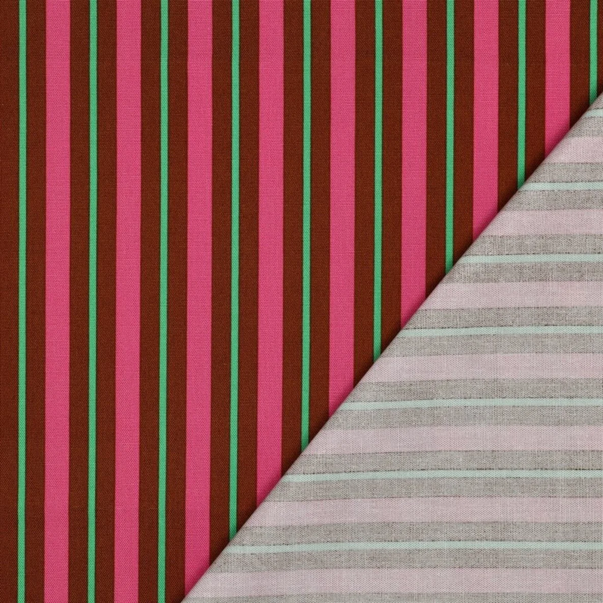 Baumwoll-Canvas Streifen Karamell Pink