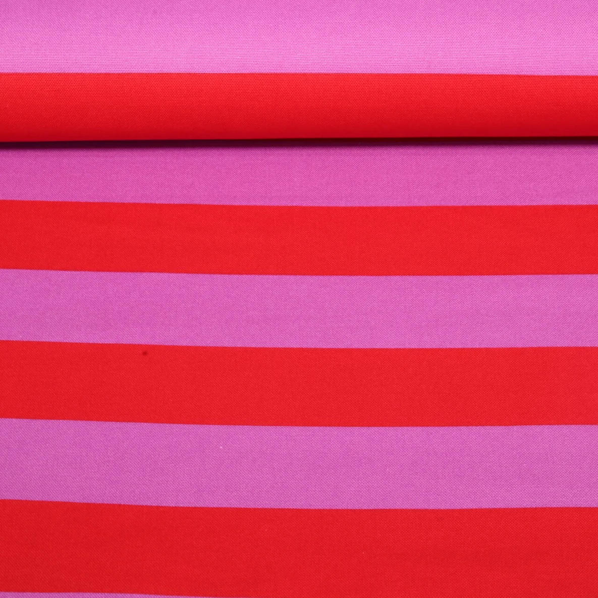 Baumwoll Canvas Streifen Rot Hortensie