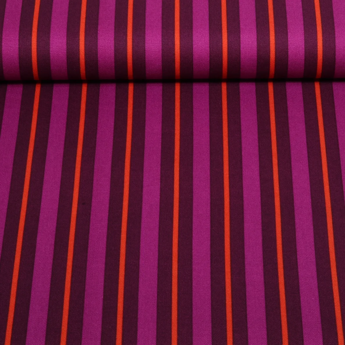 Baumwoll-Canvas Streifen Violett Beere