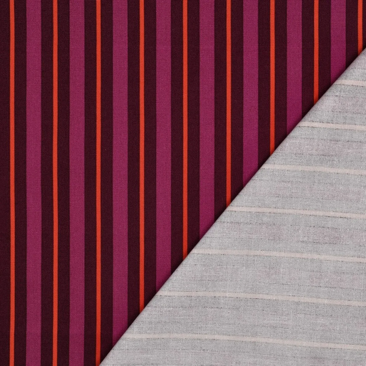 Baumwoll-Canvas Streifen Violett Beere