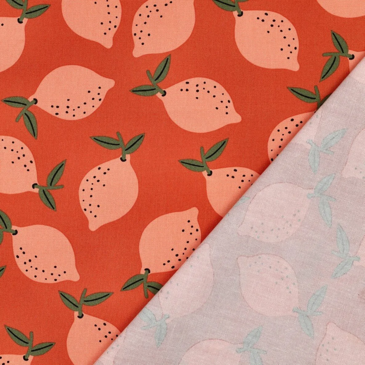 Baumwoll-Canvas Zitronen Orange