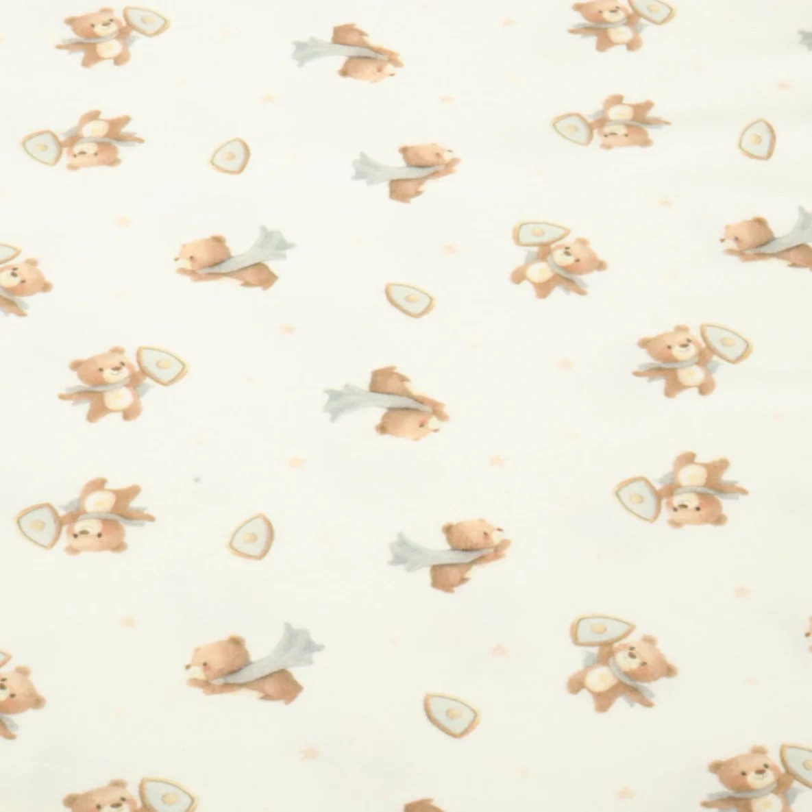 Baumwoll Flanell Digitaldruck Bären Ecru