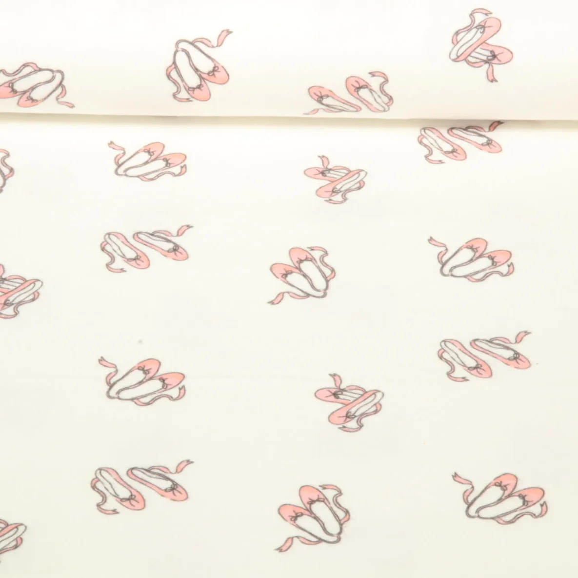 Baumwoll Flanell Digitaldruck Ballettschuhe Ecru