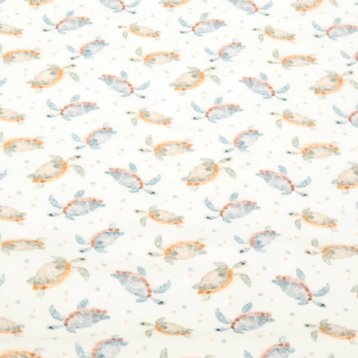 Baumwoll Flanell Digitaldruck Schildkröten Ecru