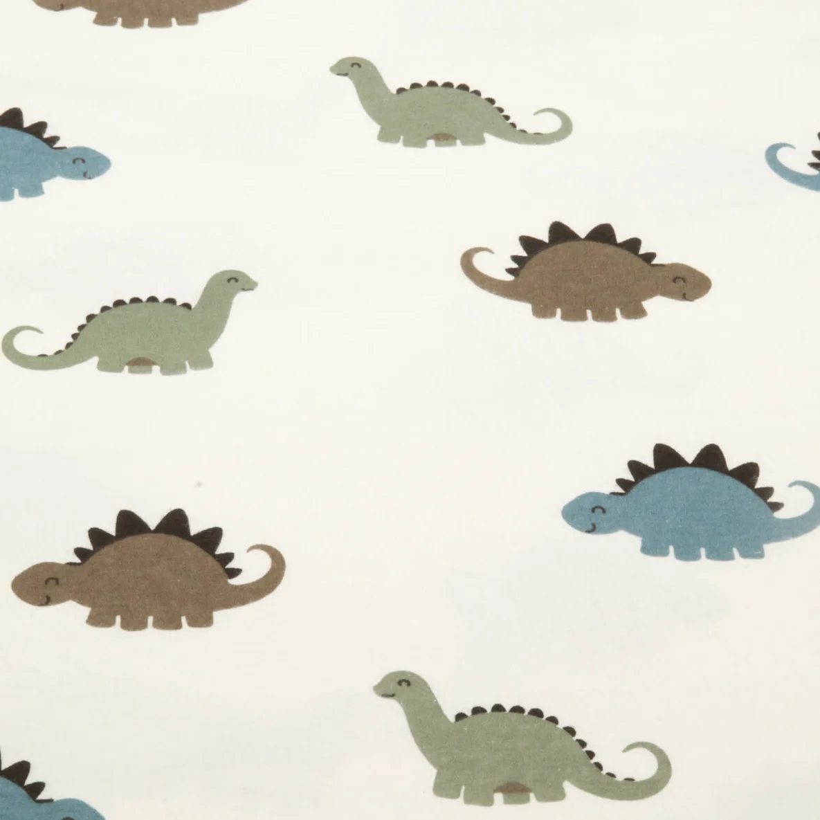 Baumwoll Flanell Dinos Ecru