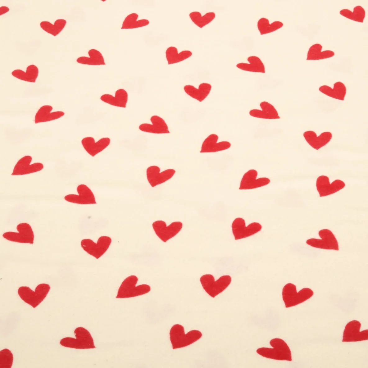 Baumwoll Flanell Herzen Ecru