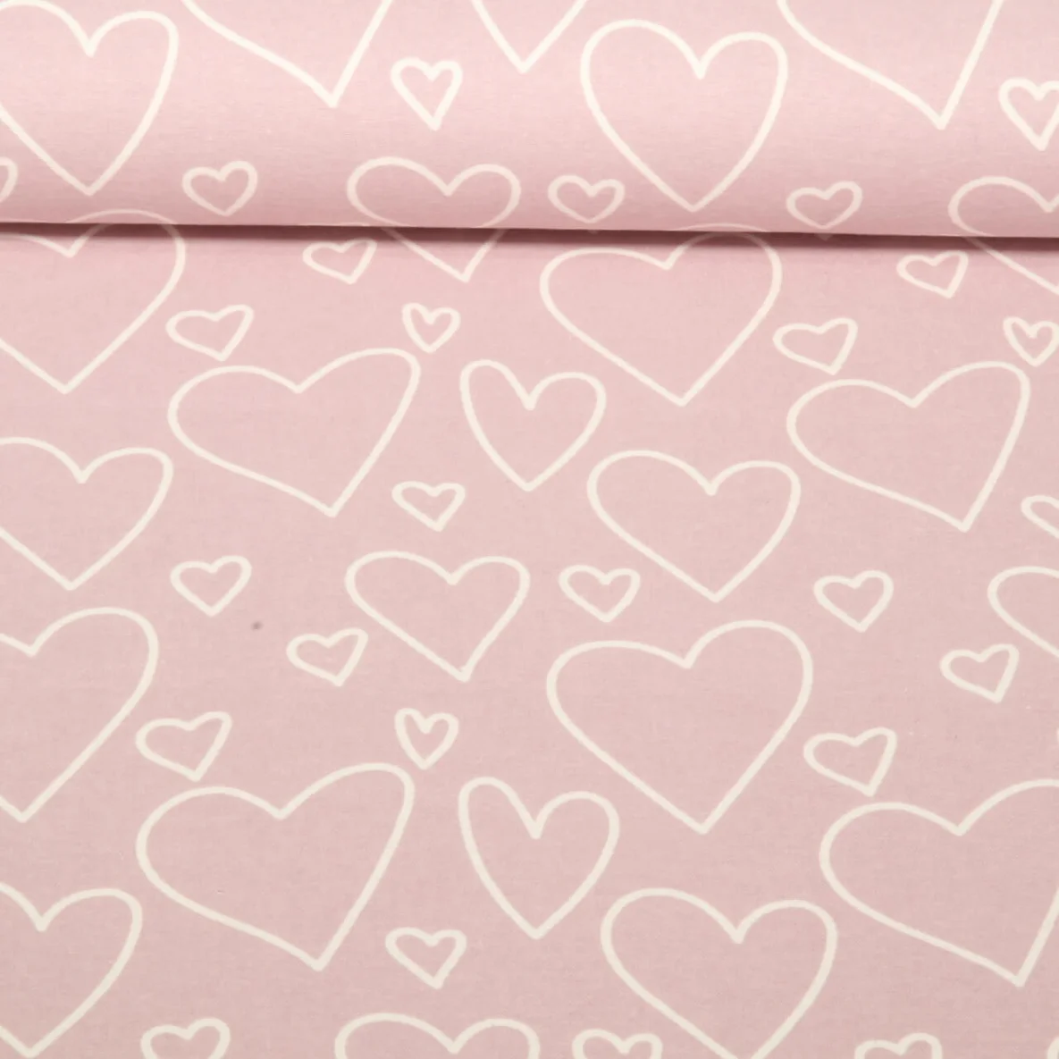 Baumwoll Flanell Herzen Rosa