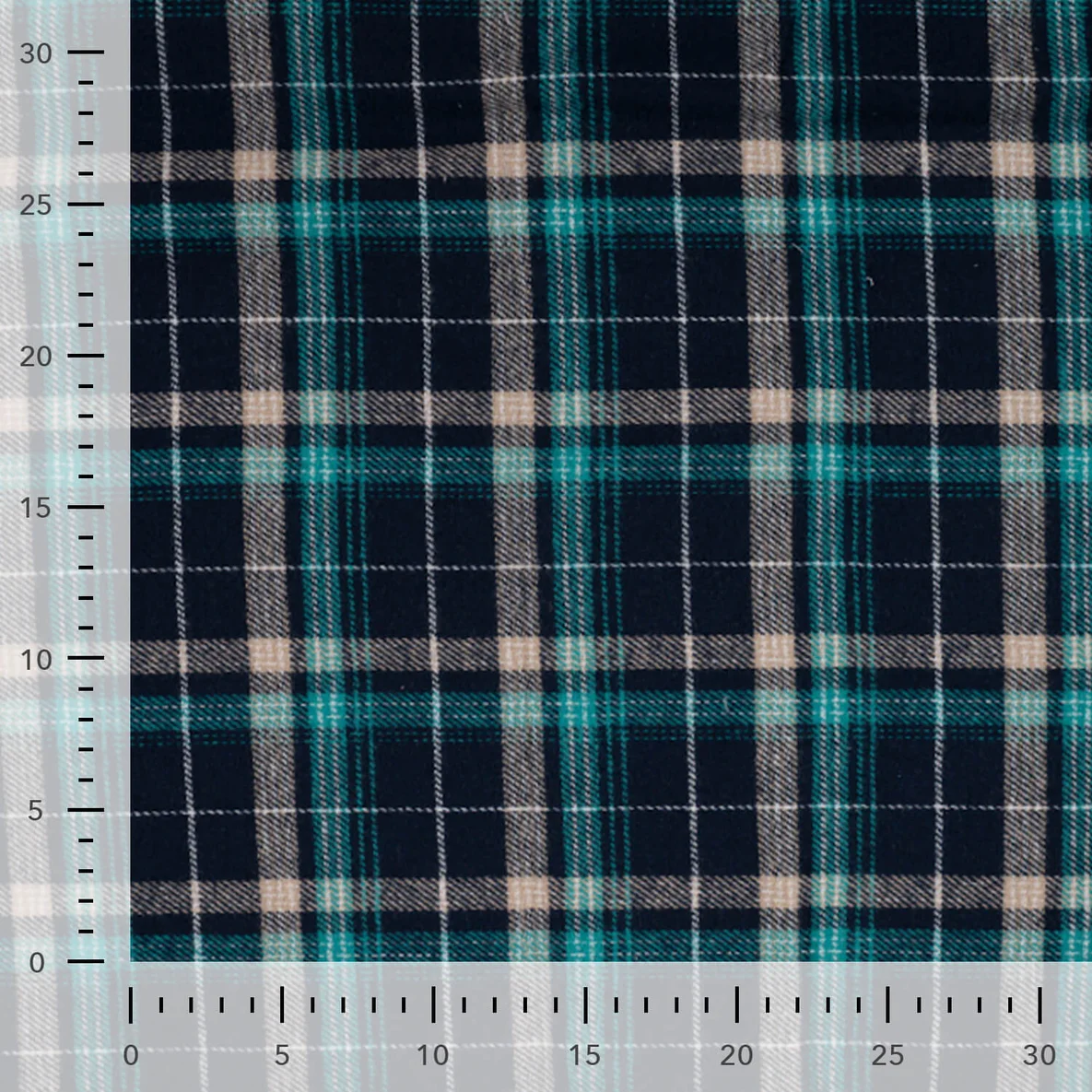Baumwoll Flanell Holzfällerkaro Navy Türkis