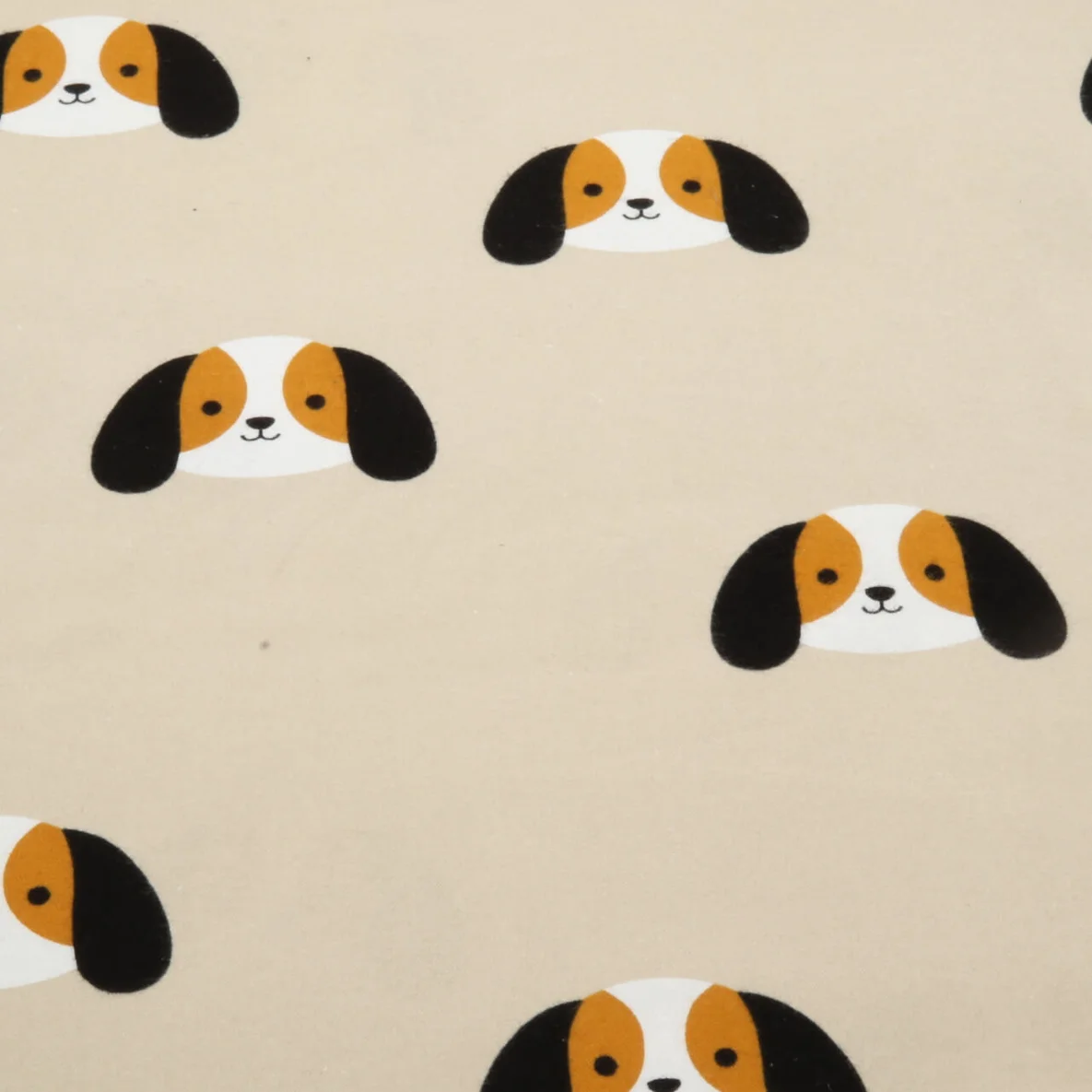 Baumwoll Flanell Hunde Beige