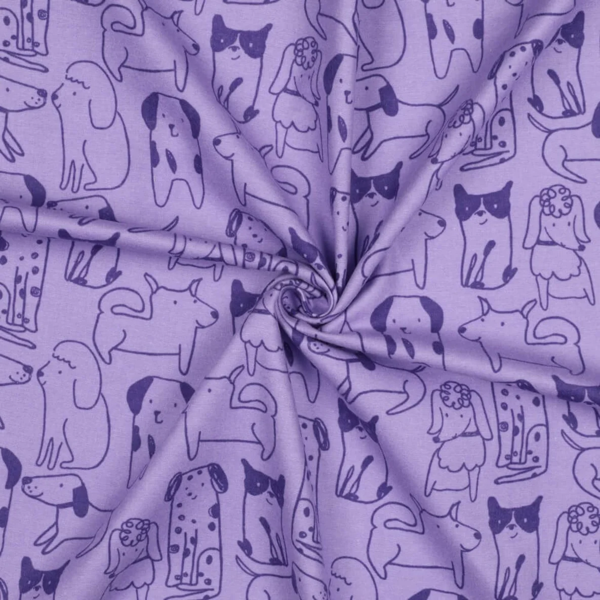 Baumwoll Flanell Hunde Lila