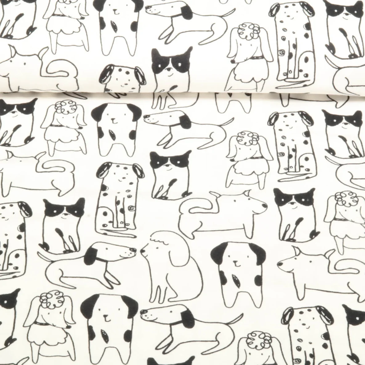 Baumwoll Flanell Hunde Weiß