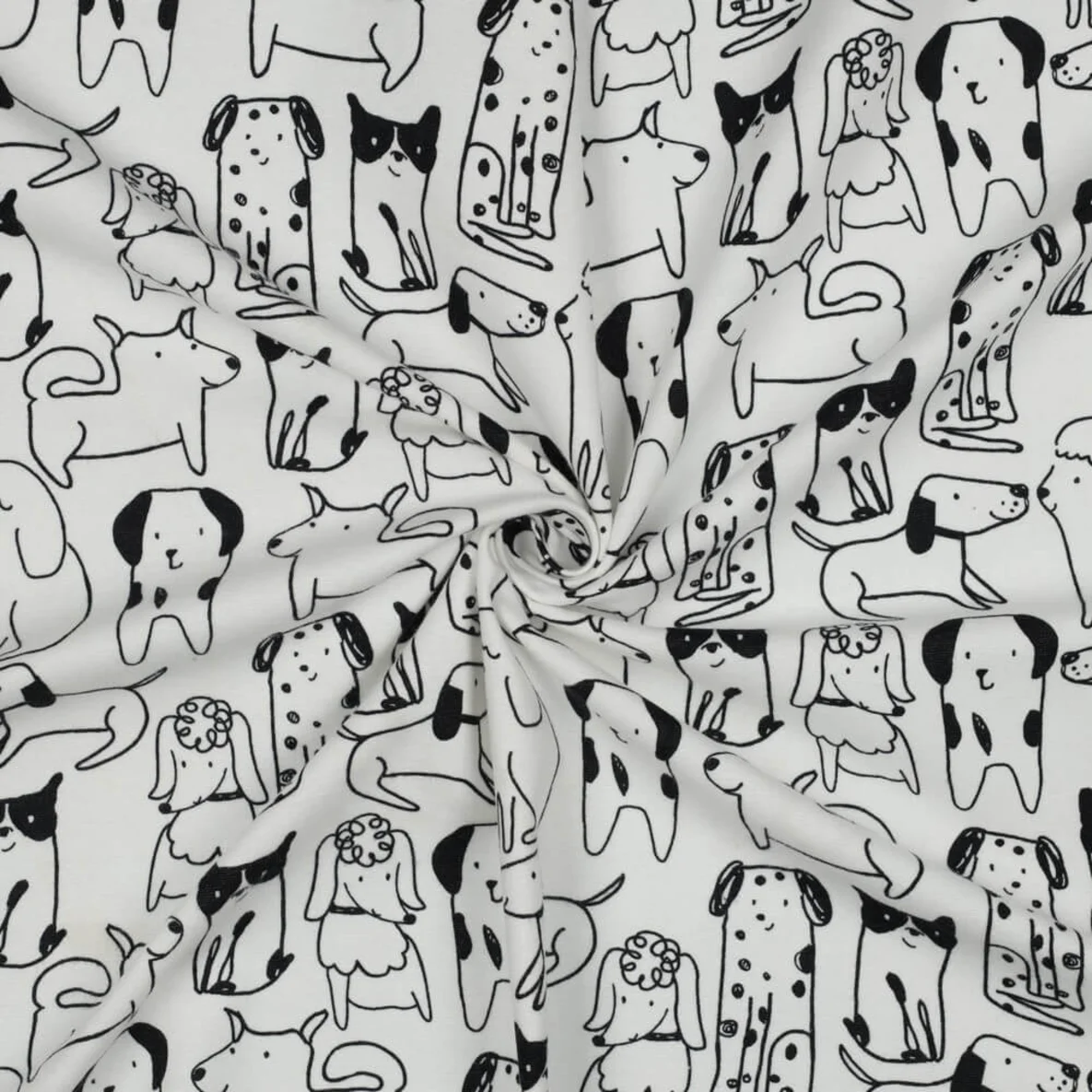 Baumwoll Flanell Hunde Weiß