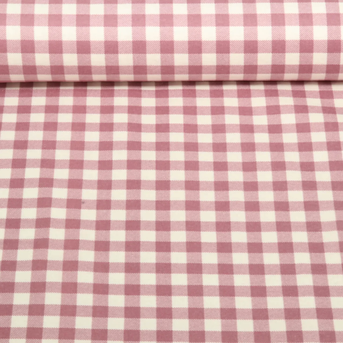 Baumwoll Flanell Kariert Ecru Mauve