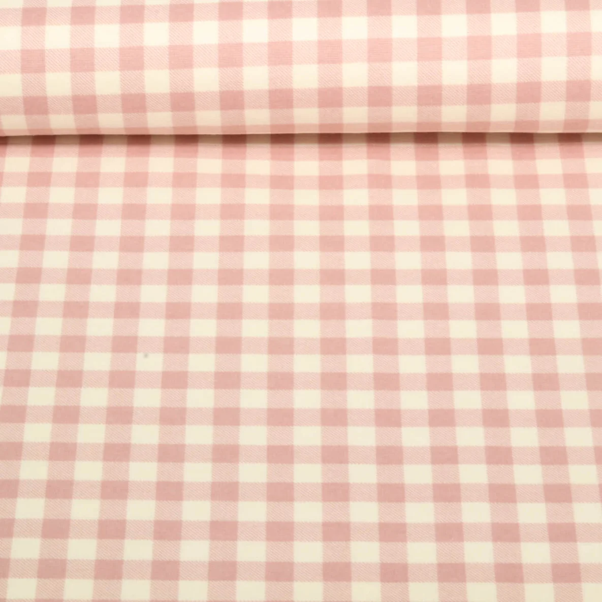 Baumwoll Flanell Kariert Ecru Rosa