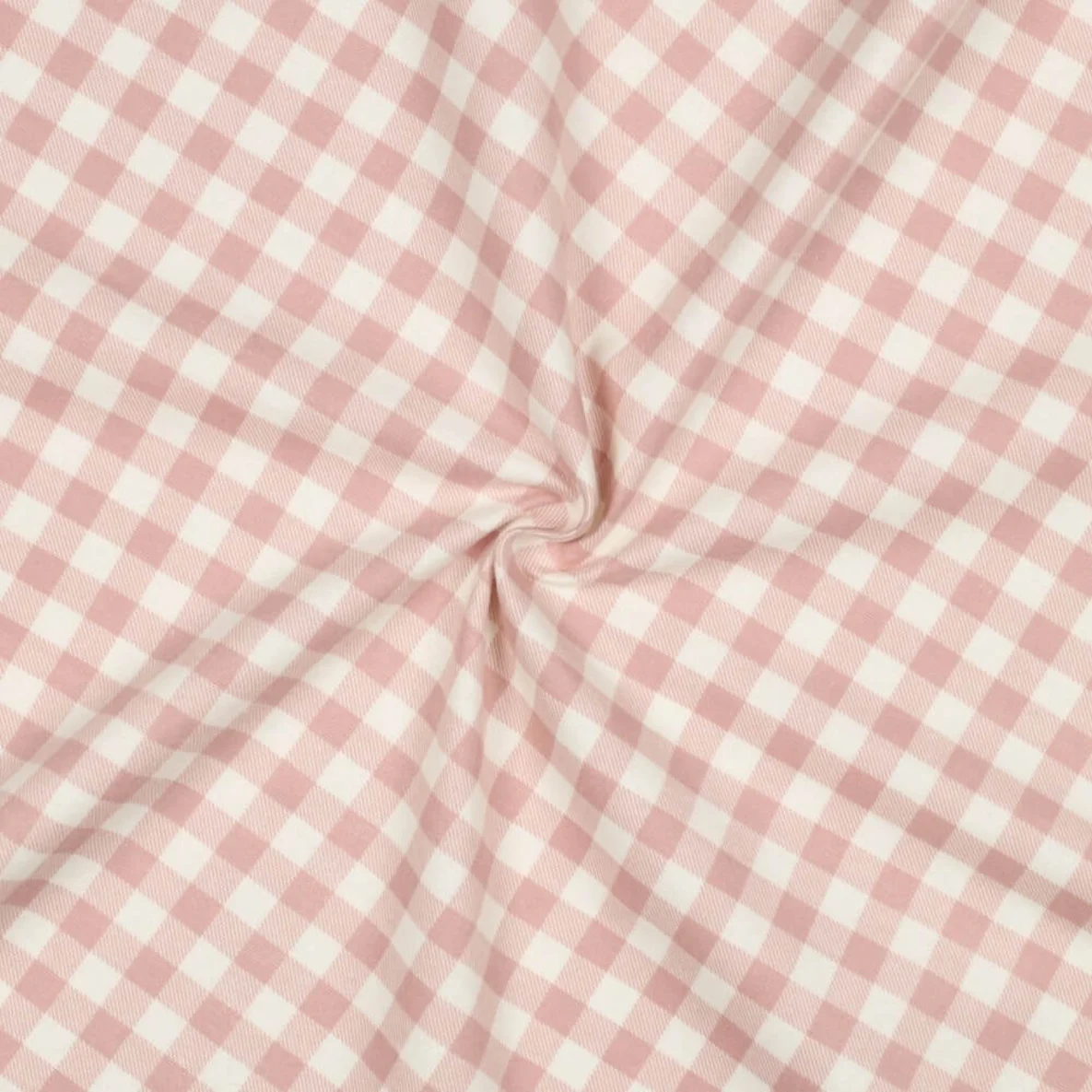 Baumwoll Flanell Kariert Ecru Rosa