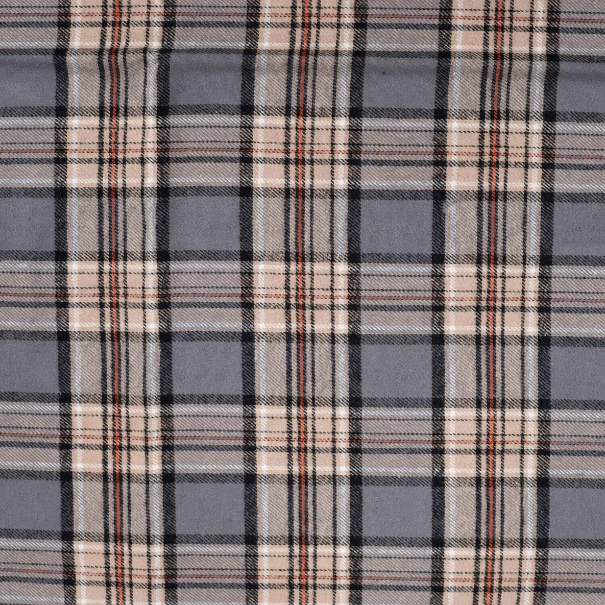 Baumwoll Flanell Karo Beige