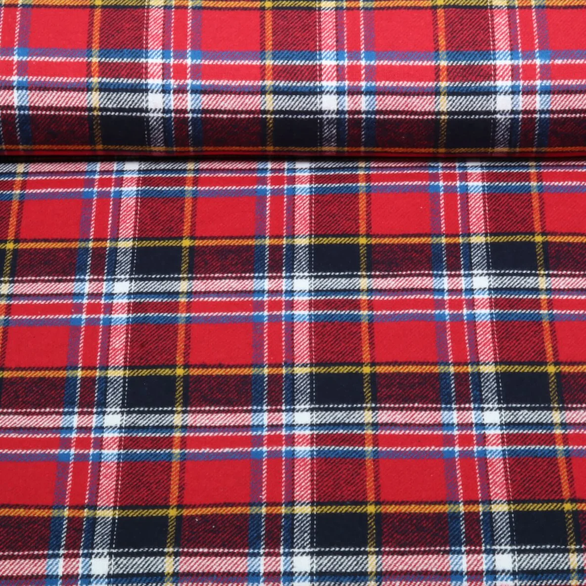 Baumwoll Flanell Karo Rot 