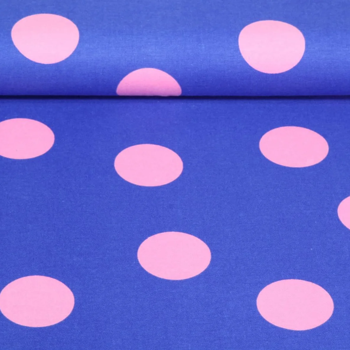 Baumwoll Flanell Punkte Royalblau