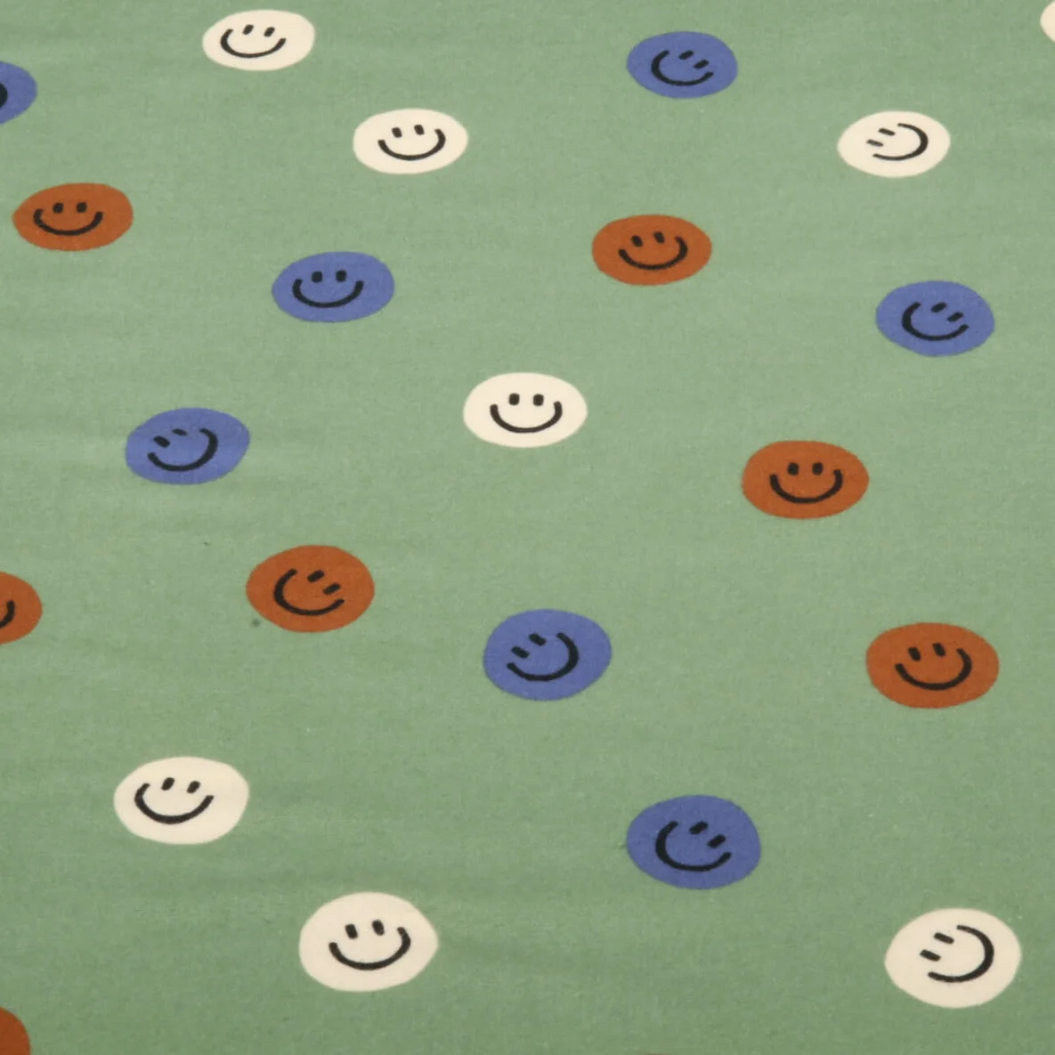 Baumwoll Flanell Smileys Grün