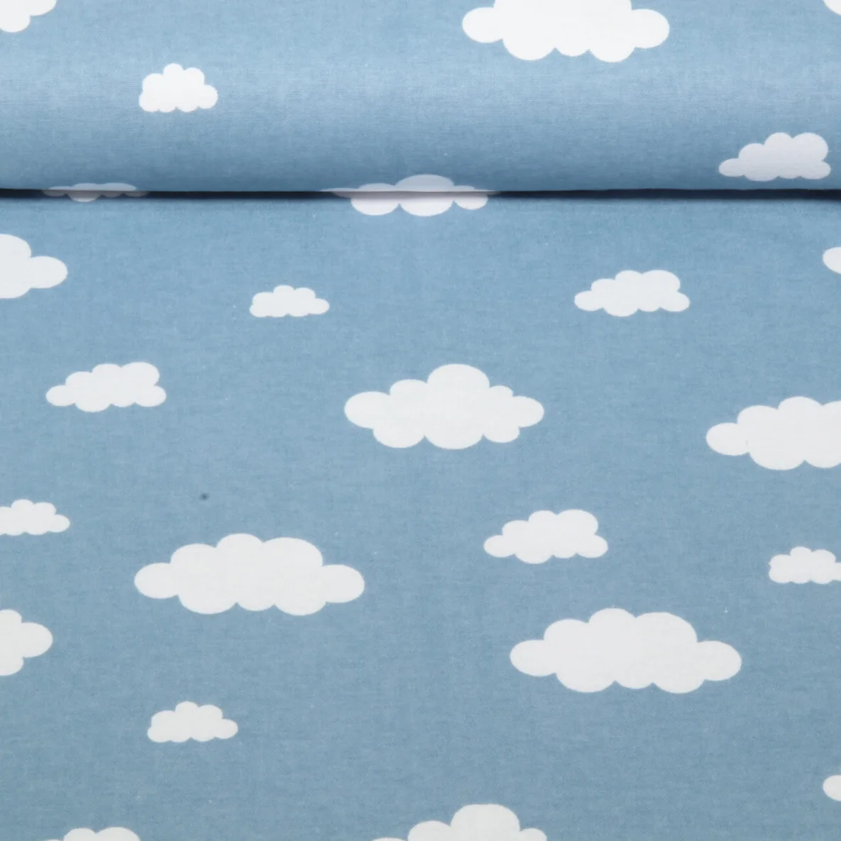 Baumwoll Flanell Wolken Blau