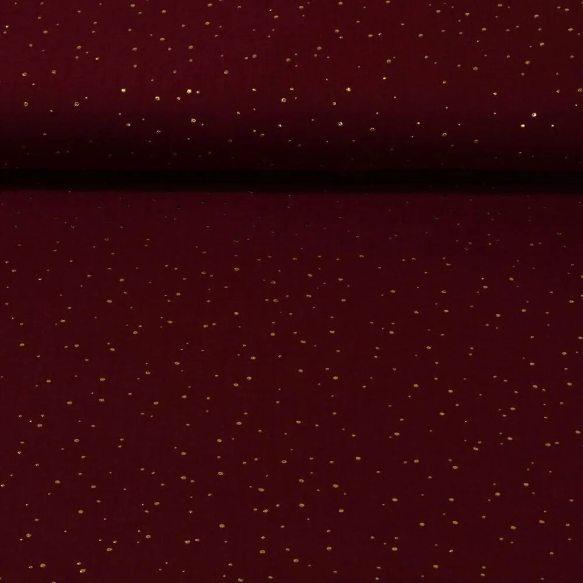 Baumwoll Musselin - Double Gauze Goldpunkte Bordeaux