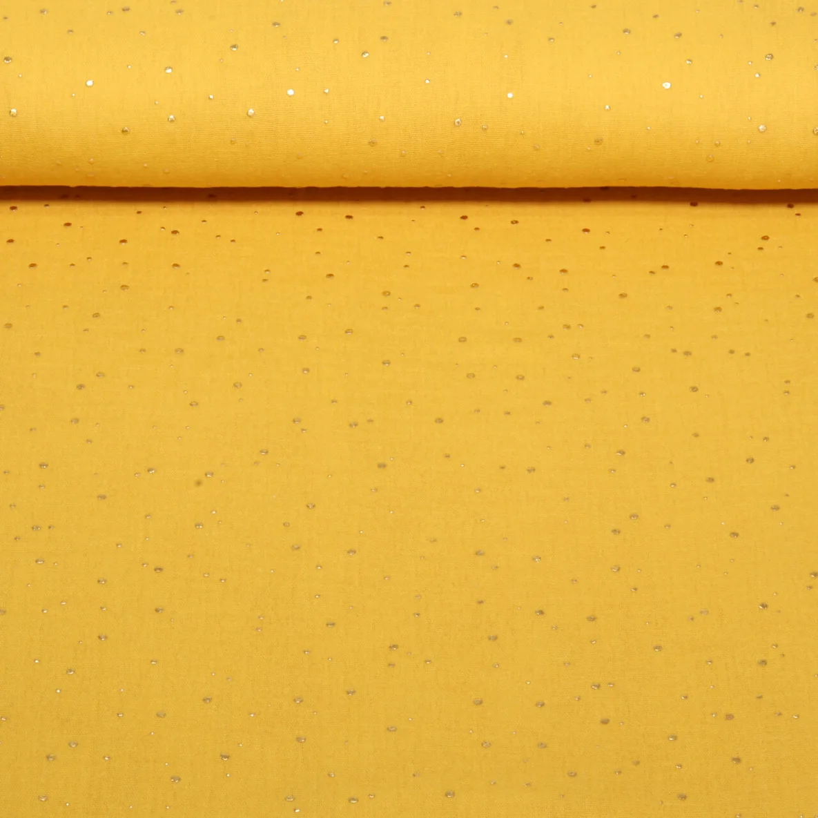 Baumwoll Musselin - Double Gauze Goldpunkte Gelb