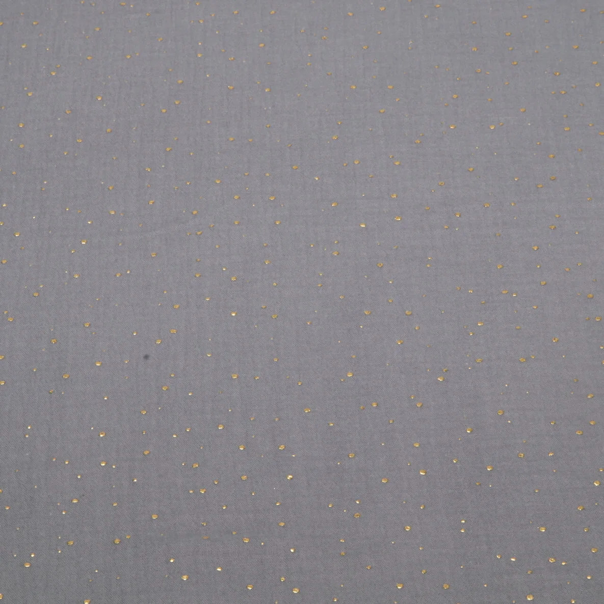 Baumwoll Musselin - Double Gauze Goldpunkte Grau