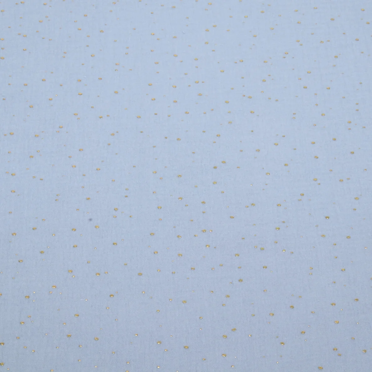 Baumwoll Musselin - Double Gauze Goldpunkte Hellblau