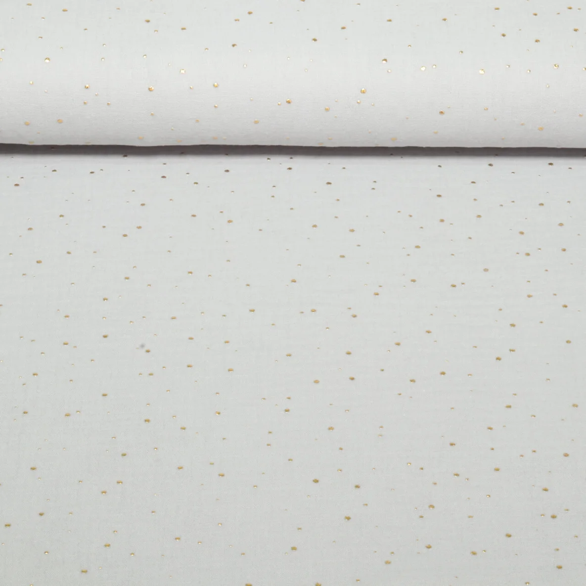Baumwoll Musselin - Double Gauze Goldpunkte Hellgrau