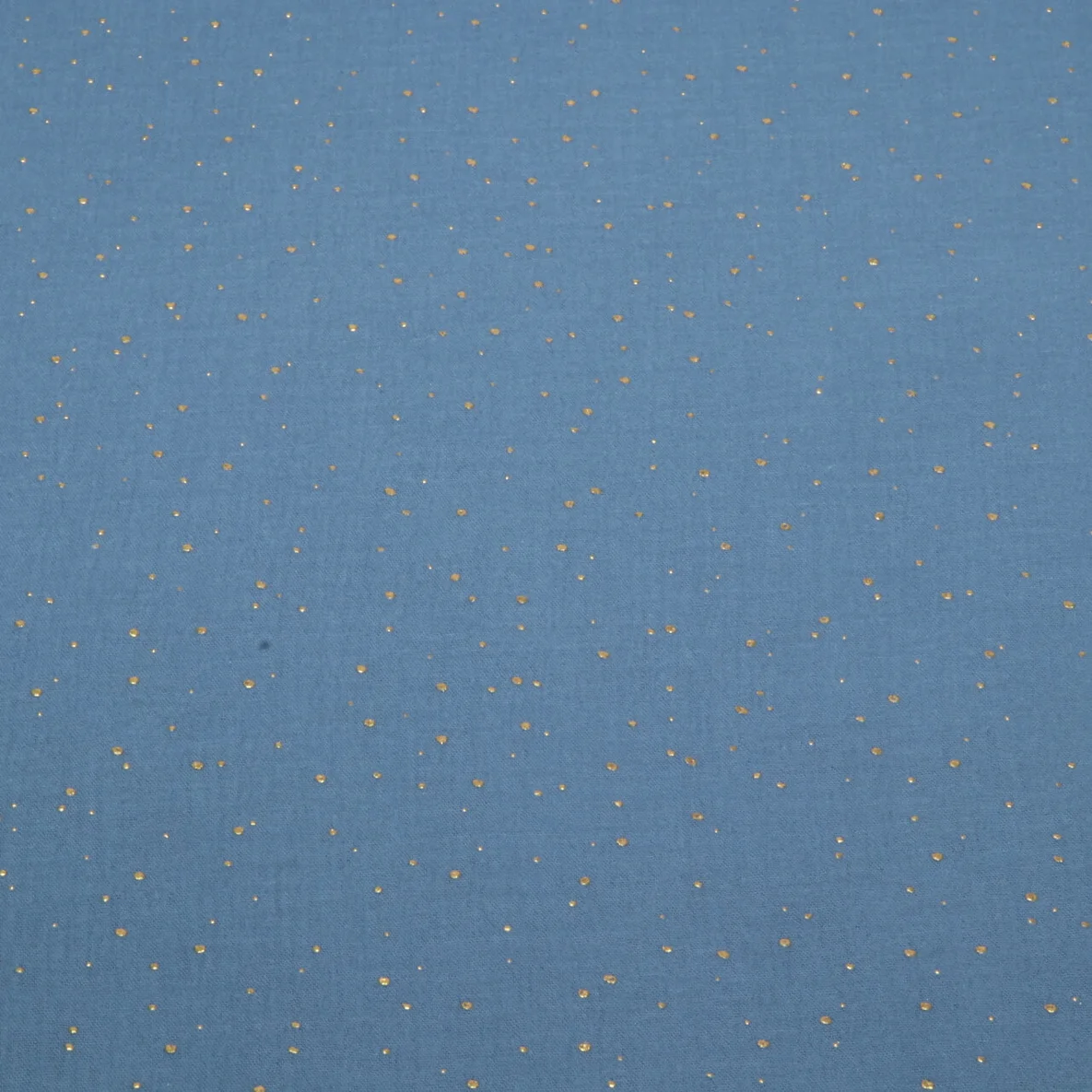 Baumwoll Musselin - Double Gauze Goldpunkte Jeansblau