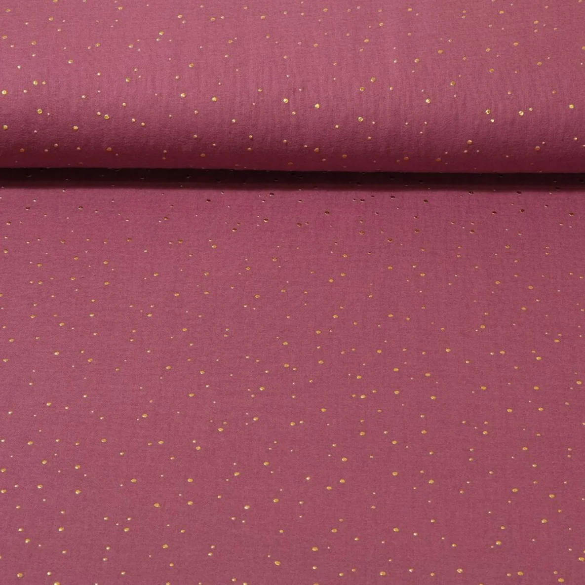 Baumwoll Musselin - Double Gauze Goldpunkte Lila