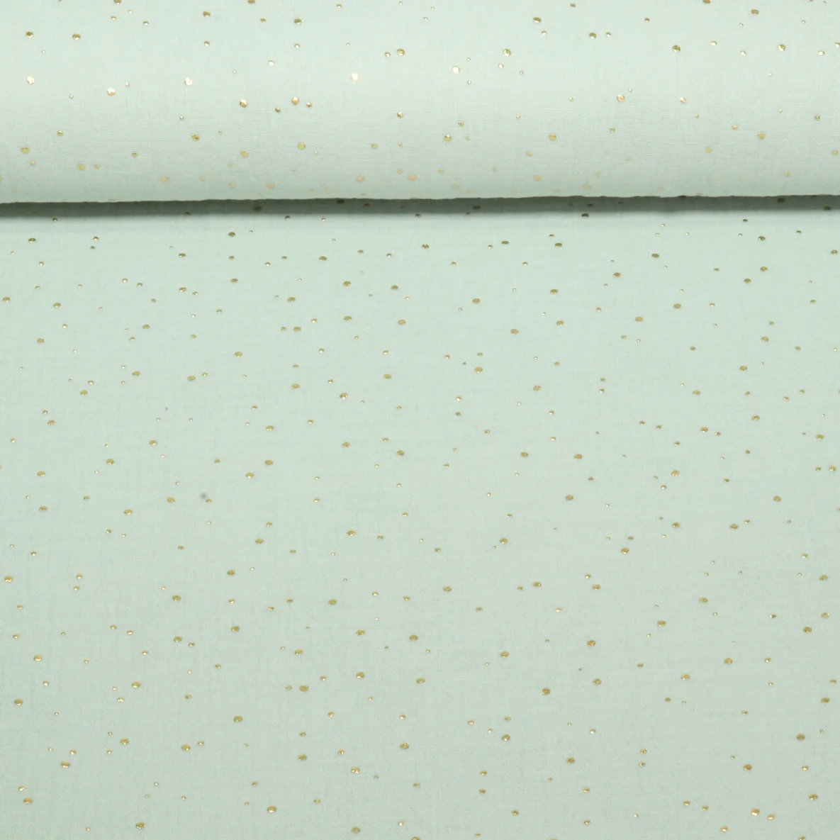 Baumwoll Musselin - Double Gauze Goldpunkte Mint