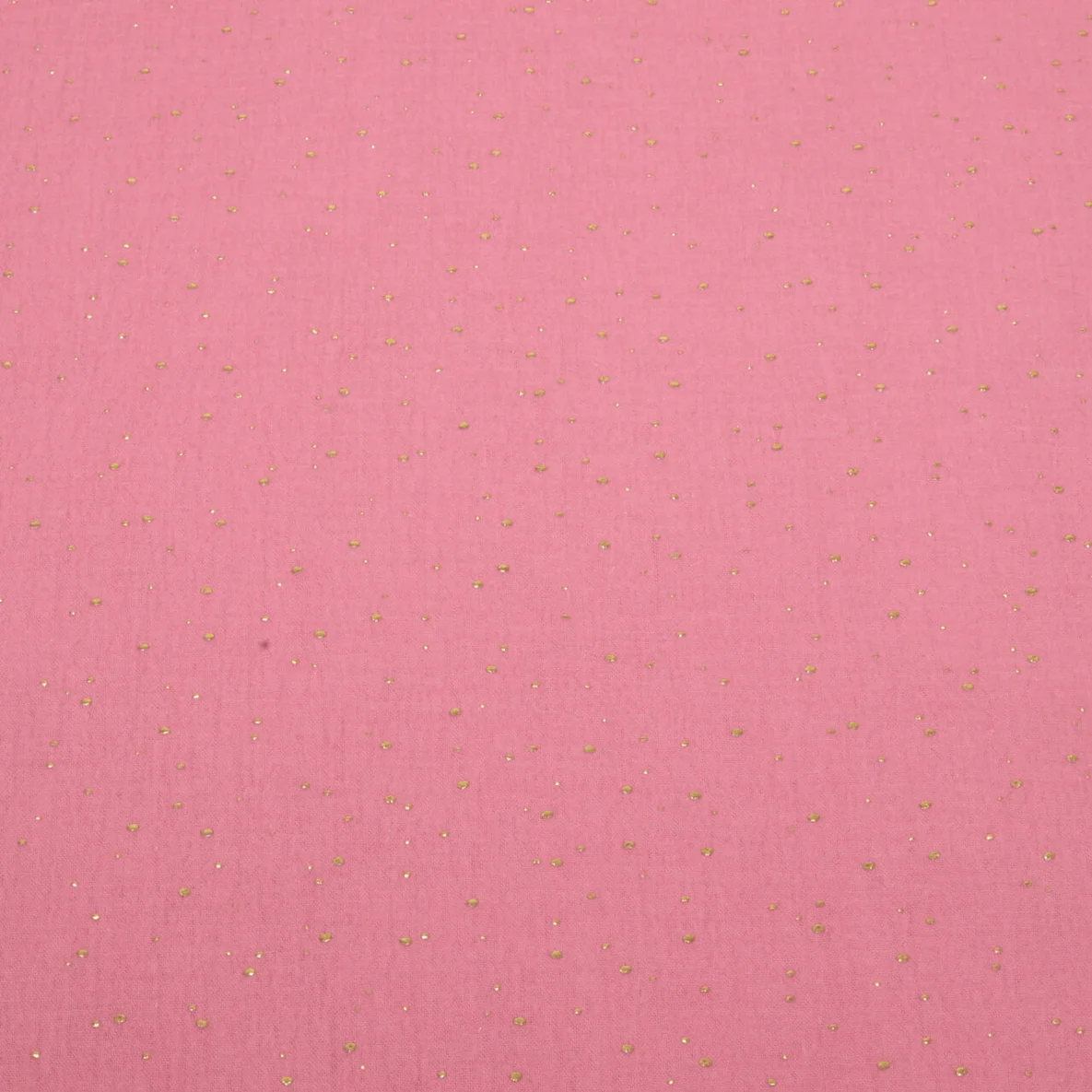 Baumwoll Musselin - Double Gauze Goldpunkte Rosa