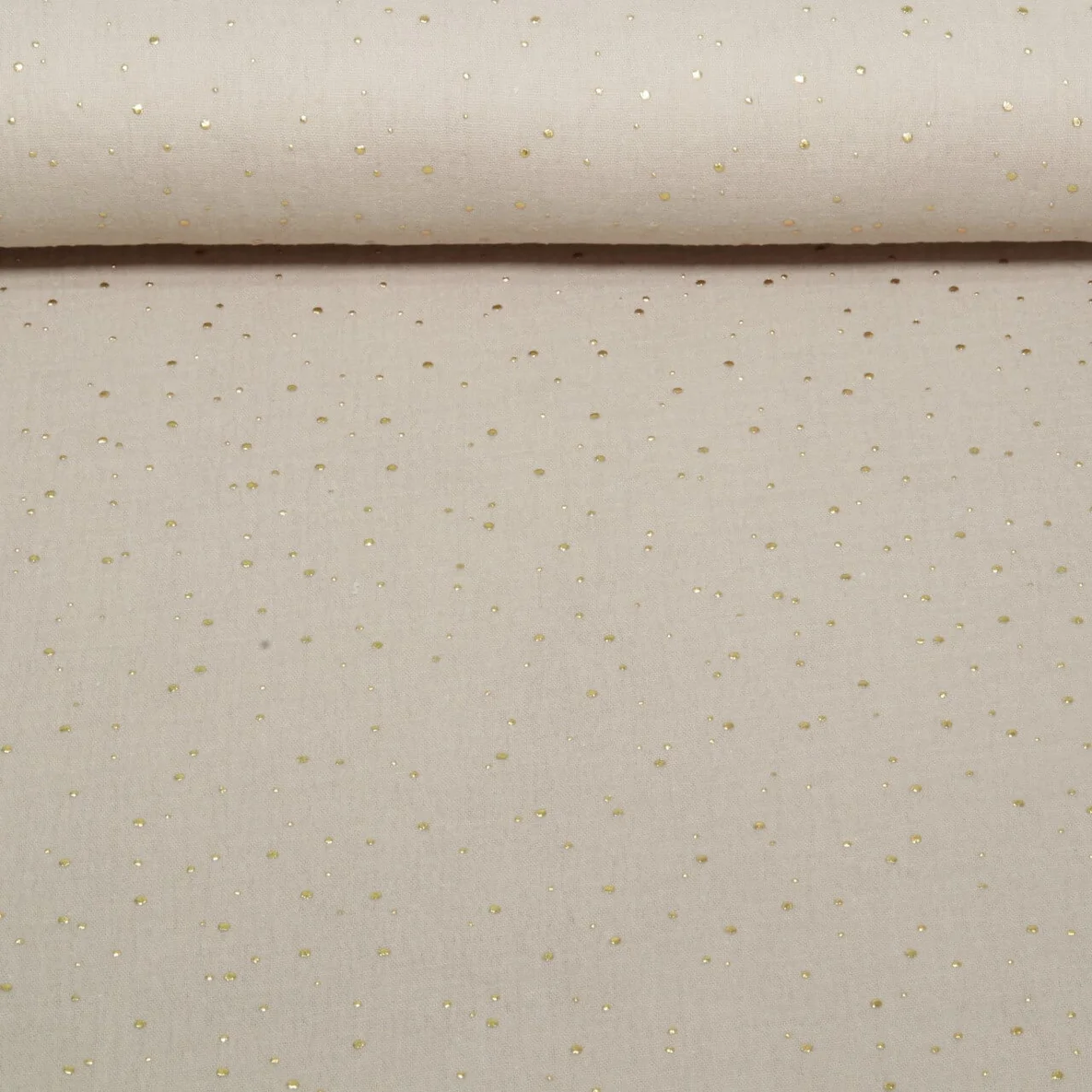 Baumwoll Musselin - Double Gauze Goldpunkte Sand