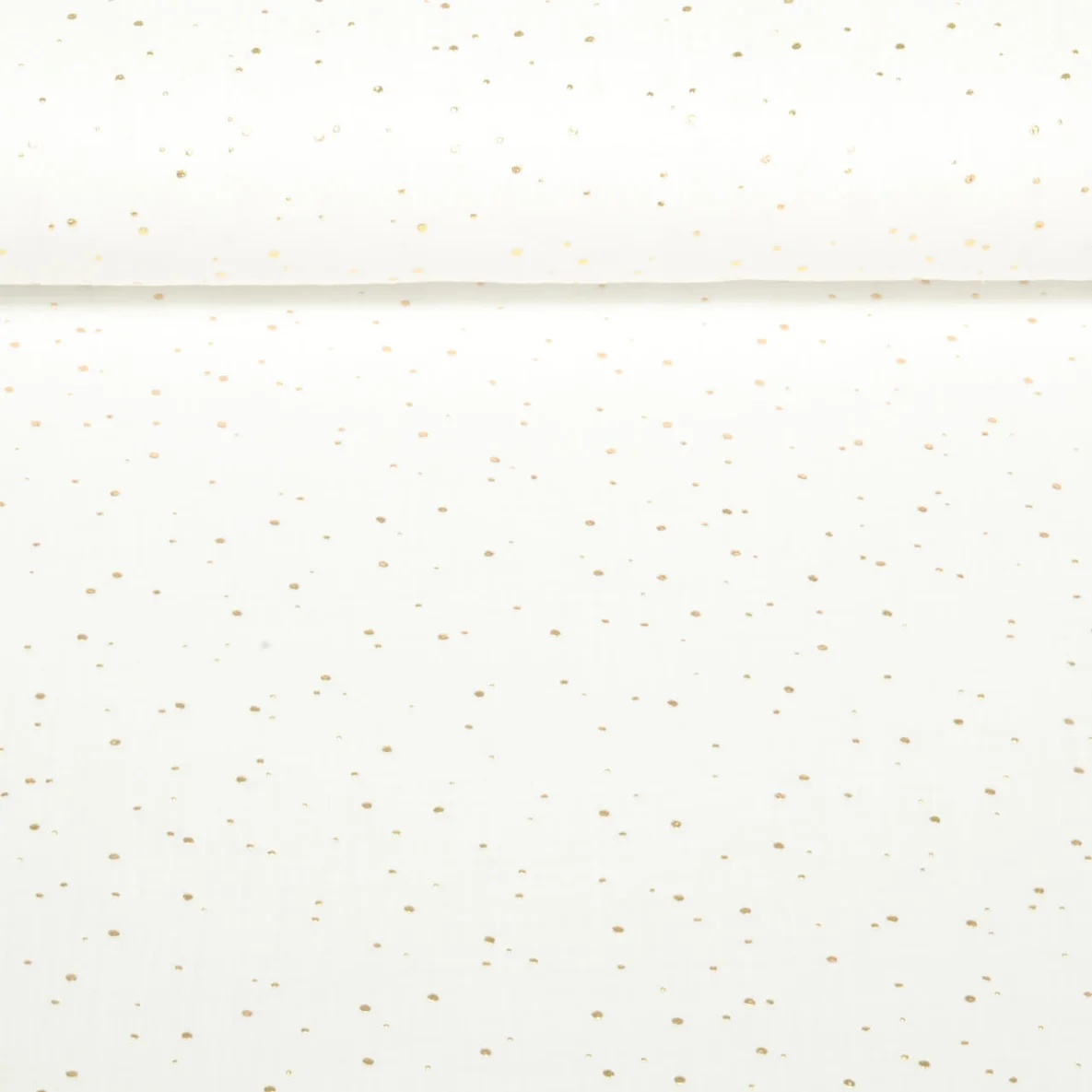 Baumwoll Musselin - Double Gauze Goldpunkte Weiß