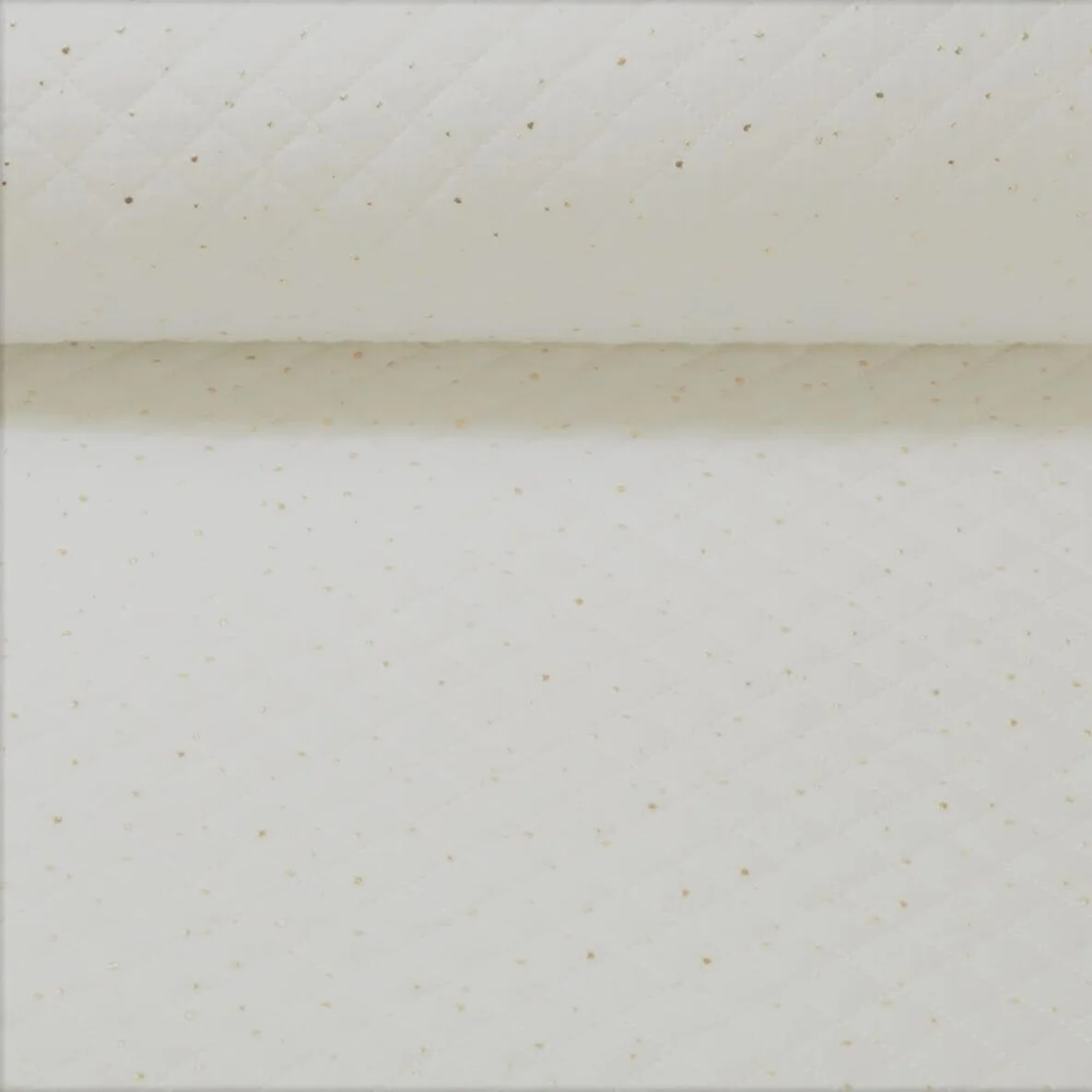 Baumwoll Musselin Gesteppt Punkte Ecru Gold