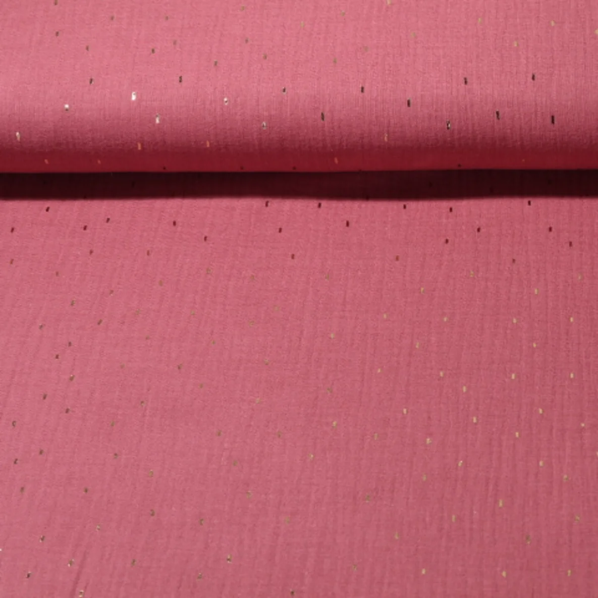 Baumwoll Musselin Goldene Striche Beere