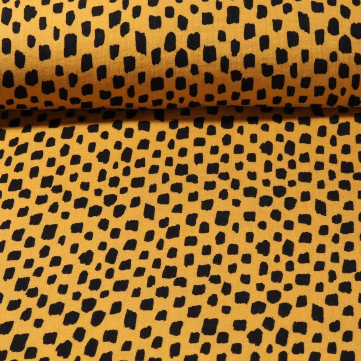 Baumwoll Musselin Große Striche Gelb