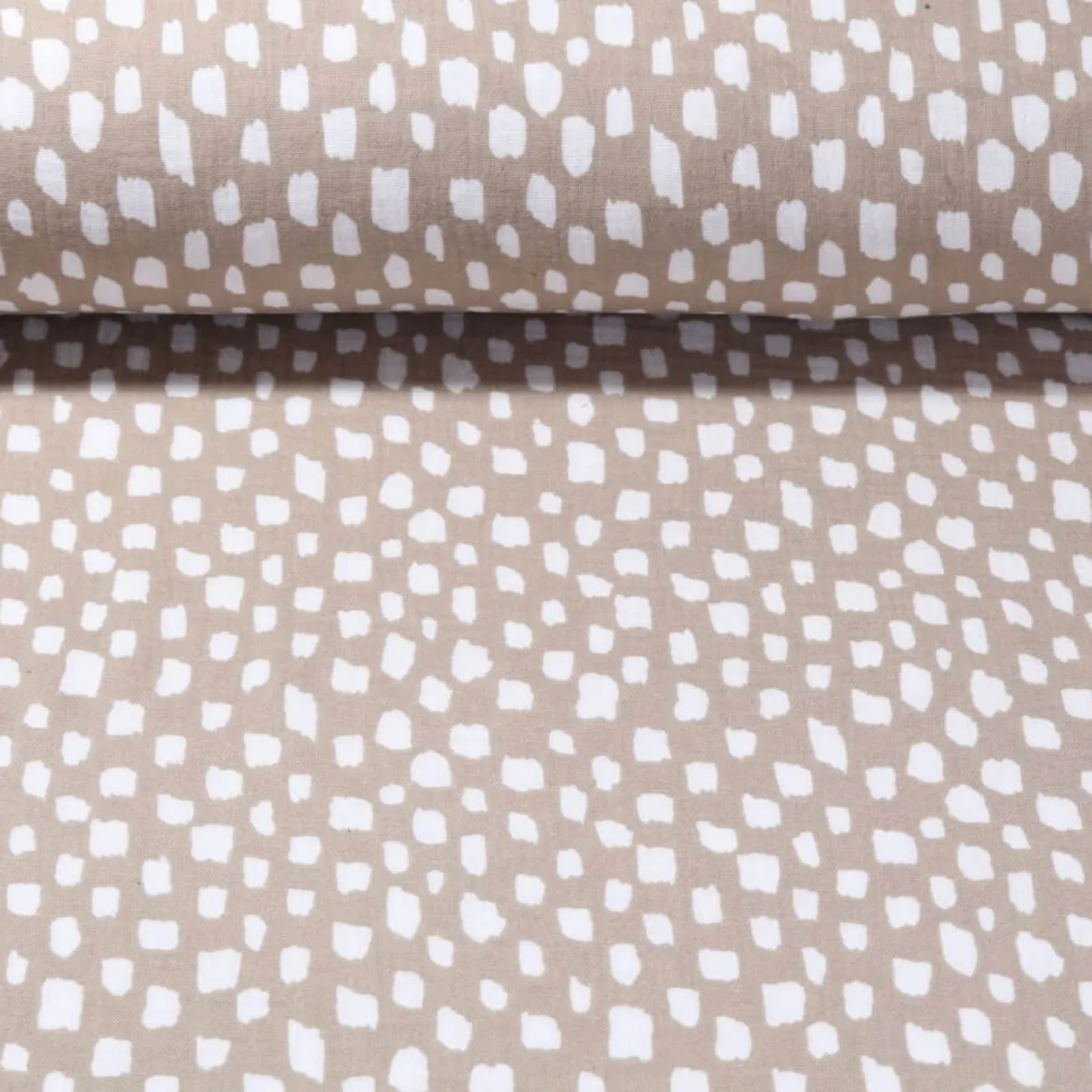 Baumwoll Musselin Große Striche Taupe