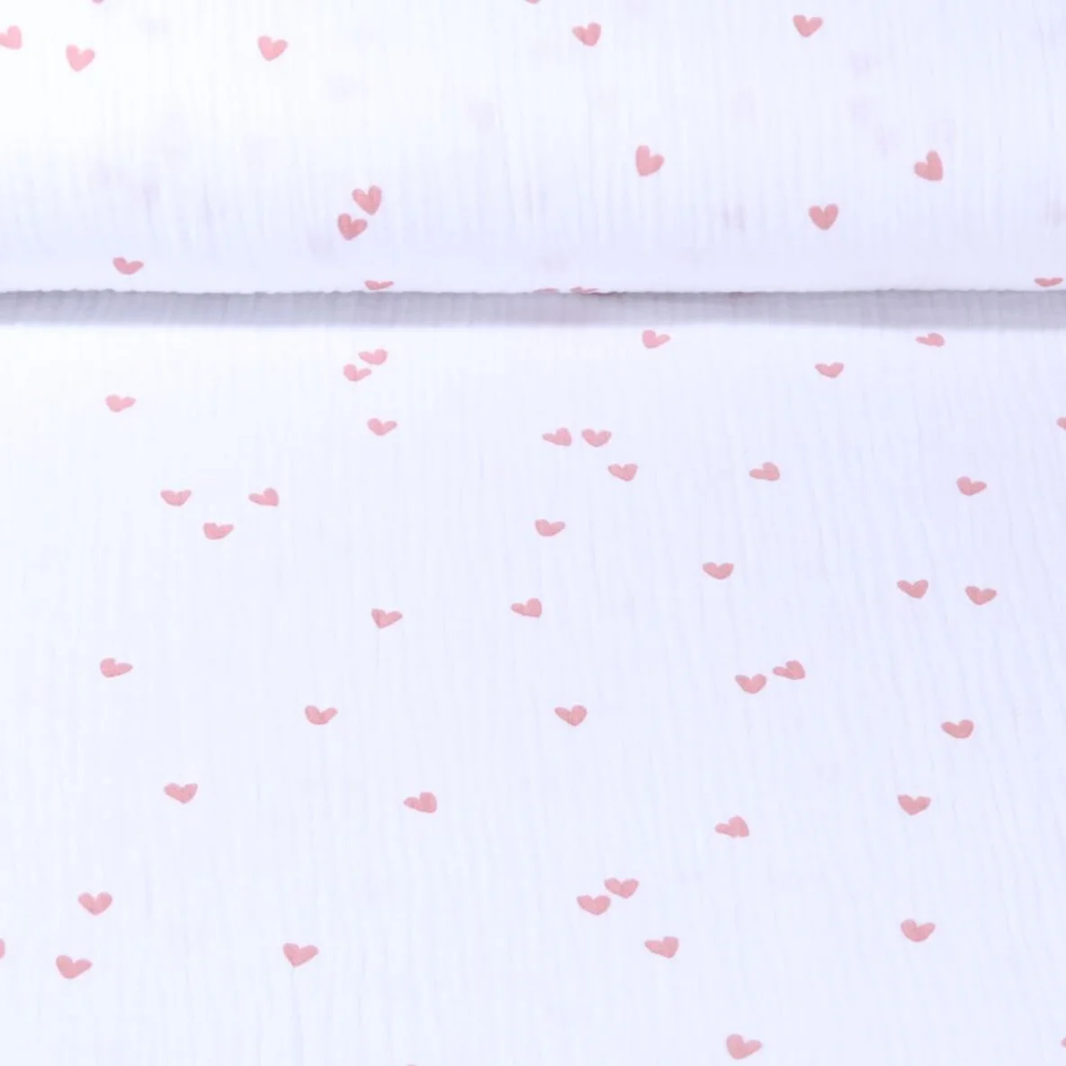 Baumwoll Musselin Herzen Weiß