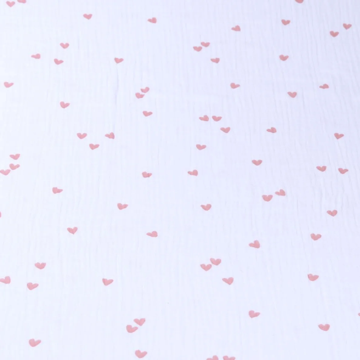 Baumwoll Musselin Herzen Weiß