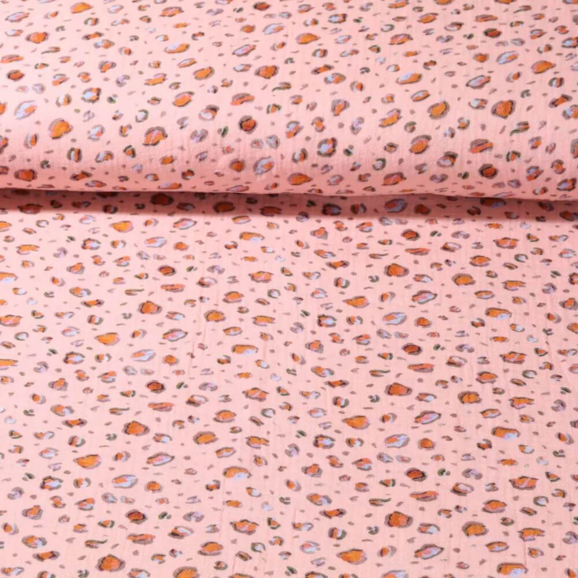 Baumwoll Musselin Leo Rosa