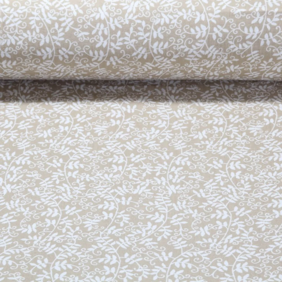 Baumwoll Musselin Ranken Sand