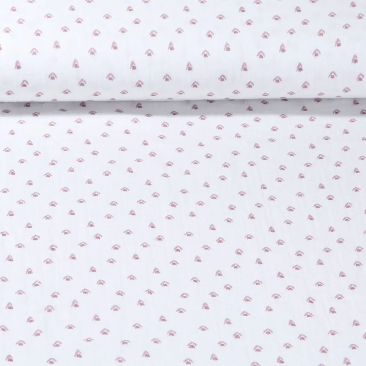 Baumwoll Musselin Tulpen Offweiß Mauve