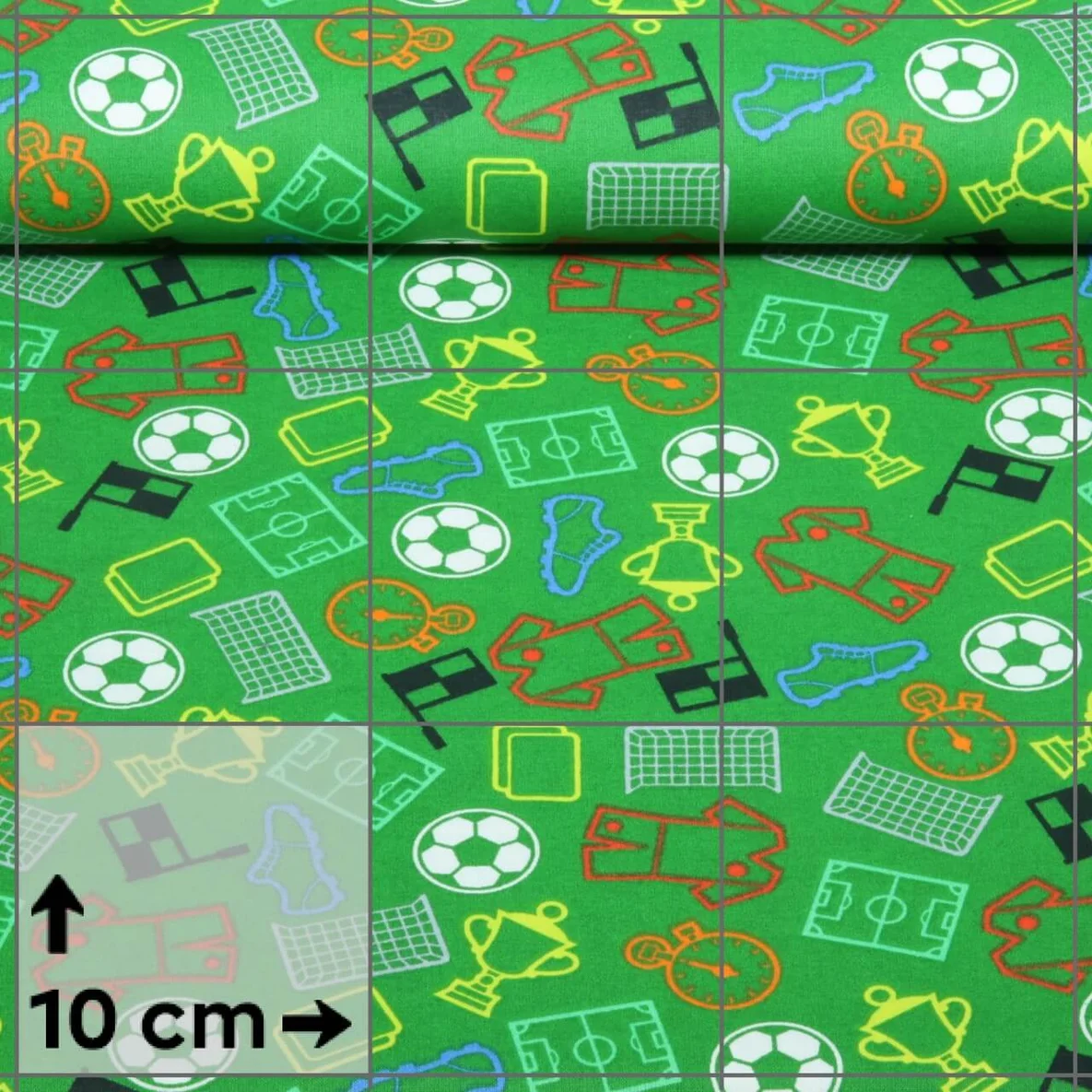 Baumwoll-Popeline Fußball Equipment Grasgrün