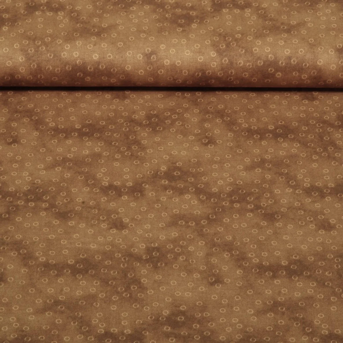 Baumwoll Popeline Kleine Kreise Braun
