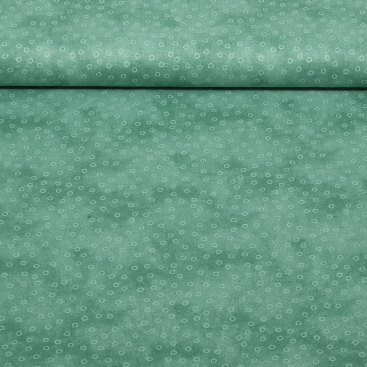 Baumwoll Popeline Kleine Kreise Dunkelmint
